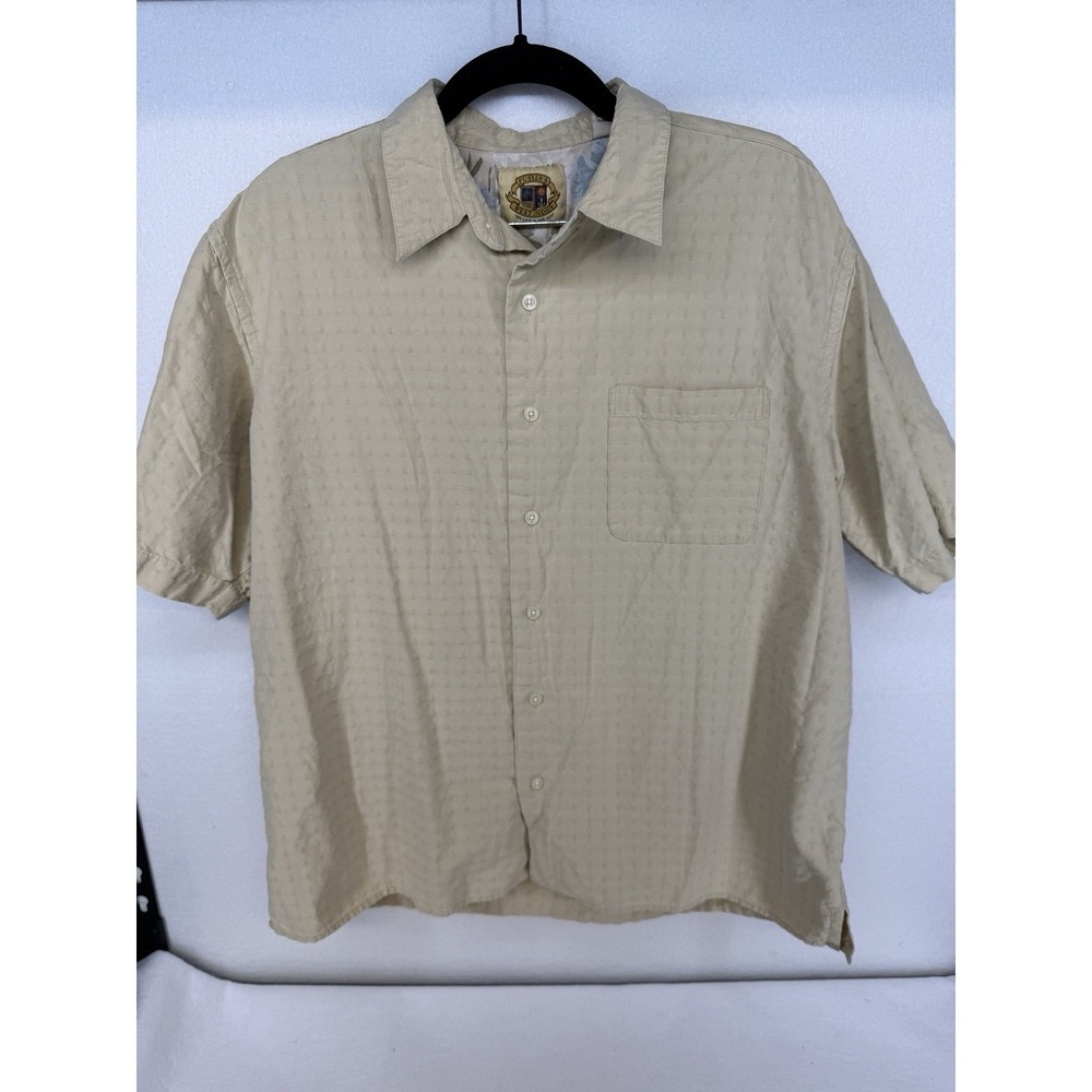 Pusser's West Indies Men's‎ Cream Island Ready Silk Blend Button Down Size L